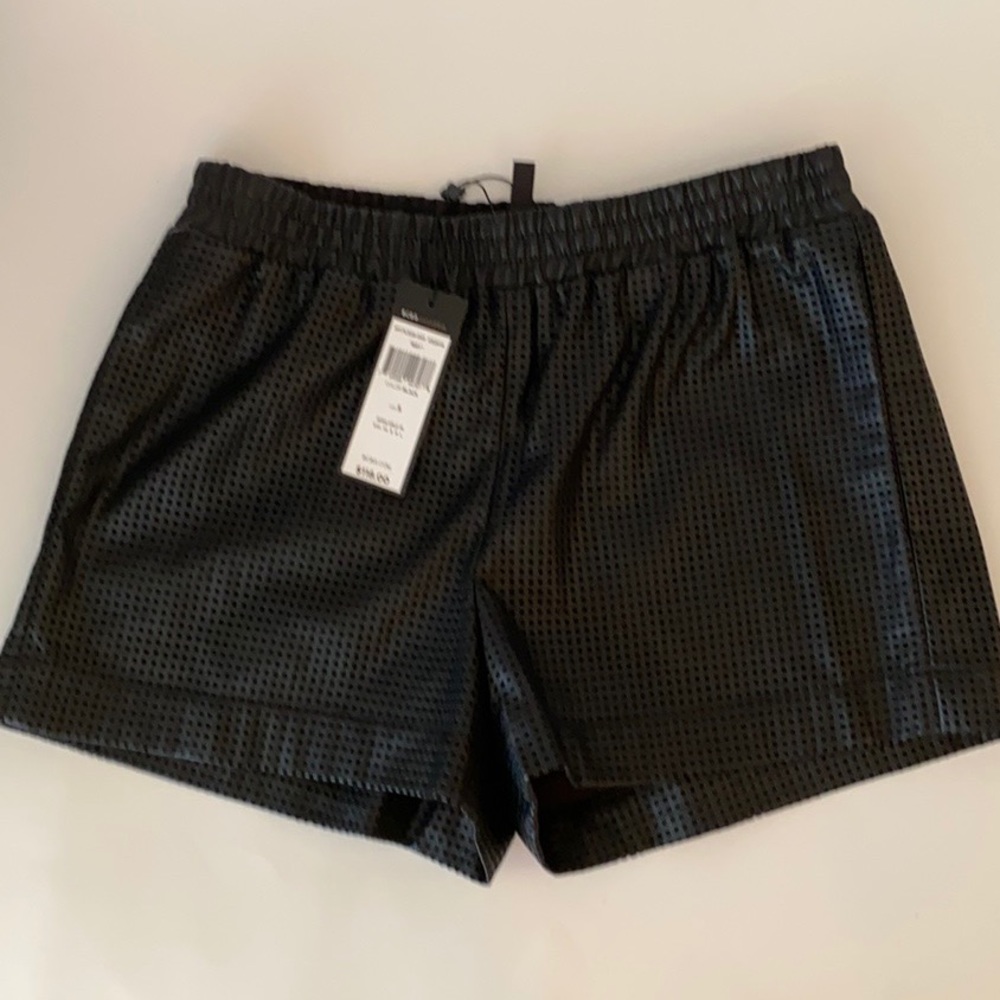 BCBG Black Faux Leather Shorts